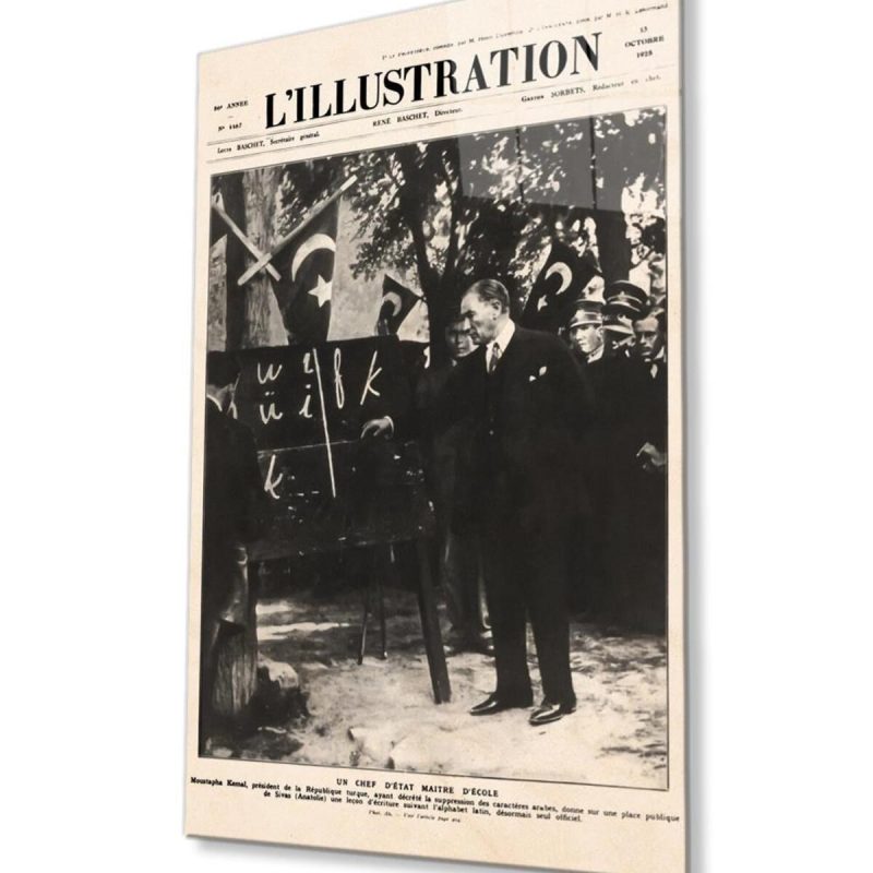 Atatürk Cam Tablo 4mm Dayanıklı Temperli Cam, Atatürk Glass Wall Art