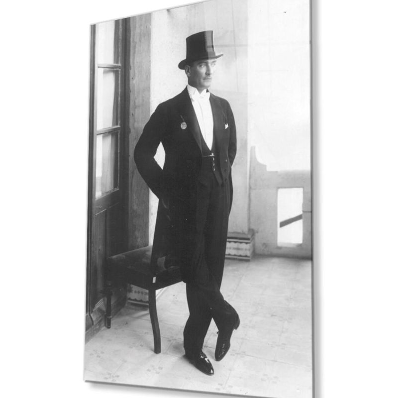 Atatürk Cam Tablo 4mm Dayanıklı Temperli Cam, Atatürk Glass Wall Art