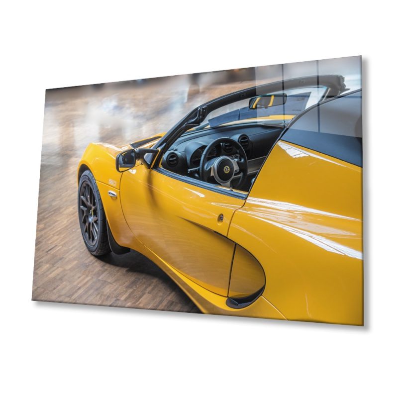 Sarı Araba Cam Tablo
