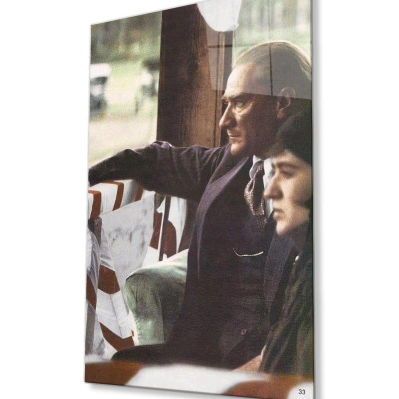 Atatürk Cam Tablo 4mm Dayanıklı Temperli Cam, Atatürk Glass Wall Art