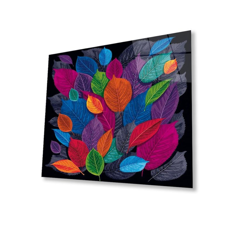 Renkli Çiçekler Cam Tablo