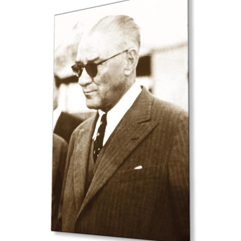 Atatürk Cam Tablo 4mm Dayanıklı Temperli Cam, Atatürk Glass Wall Art