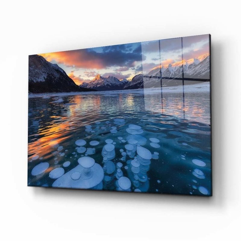Doğa Manzara Cam Tablo 4mm Dayanıklı Temperli Cam göl