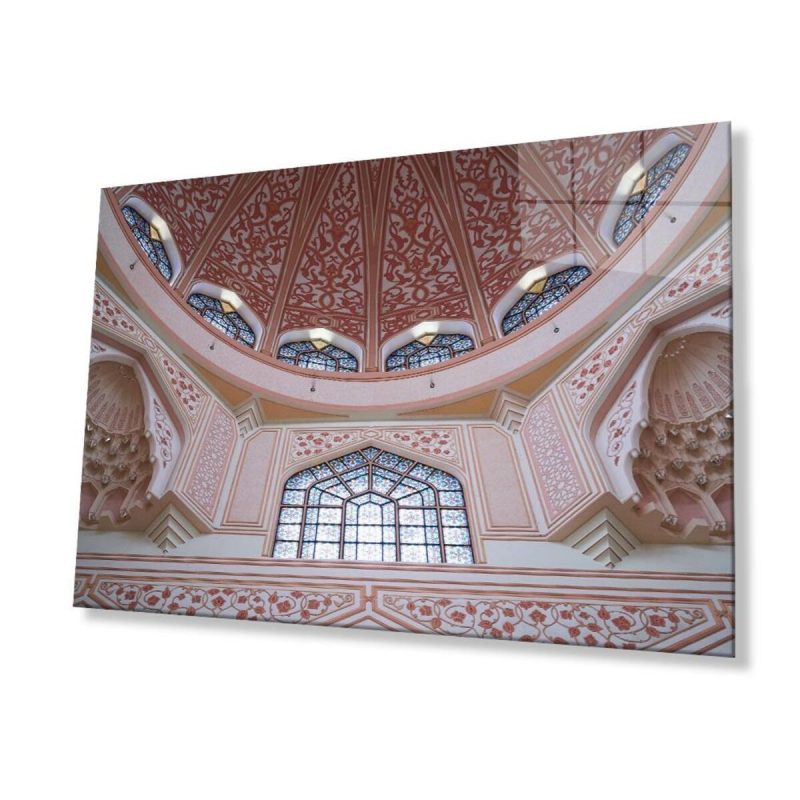 Cami Motif Dini İslami Duvar Dekoru Cam Tablo 4mm Dayanıklı Temperli Cam