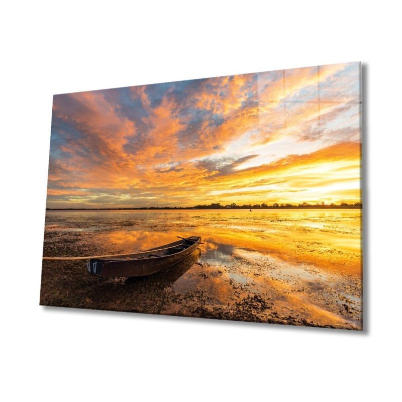 Günbatımı Deniz 4mm Dayanıklı Cam Tablo Temperli Cam 36 X 23