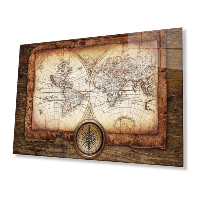 Dünya Haritası 20 Cam Tablo