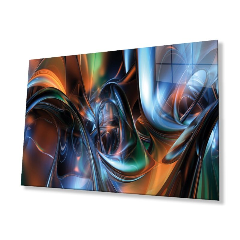 Renkli Soyut Cam Tablo, Ev ve Ofis Duvar Dekoru, Hediyelik Büyük Temperli 4 mm Cam Tablo