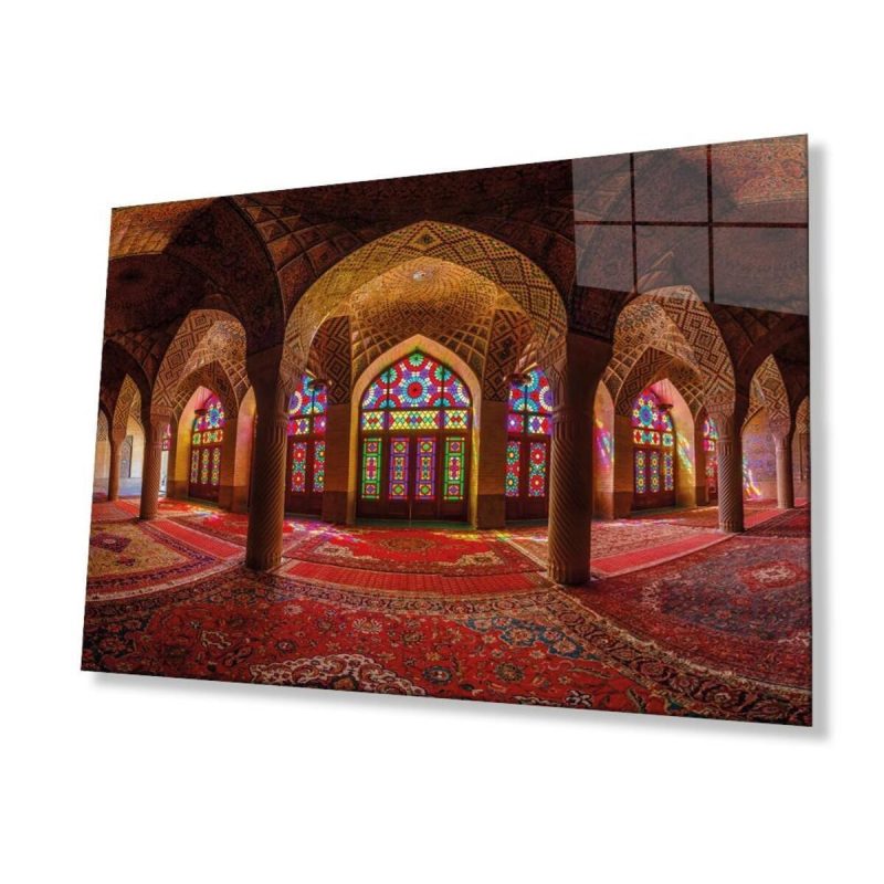 Cami İslami Motif Dini Cam Tablo 4mm Dayanıklı Temperli Cam