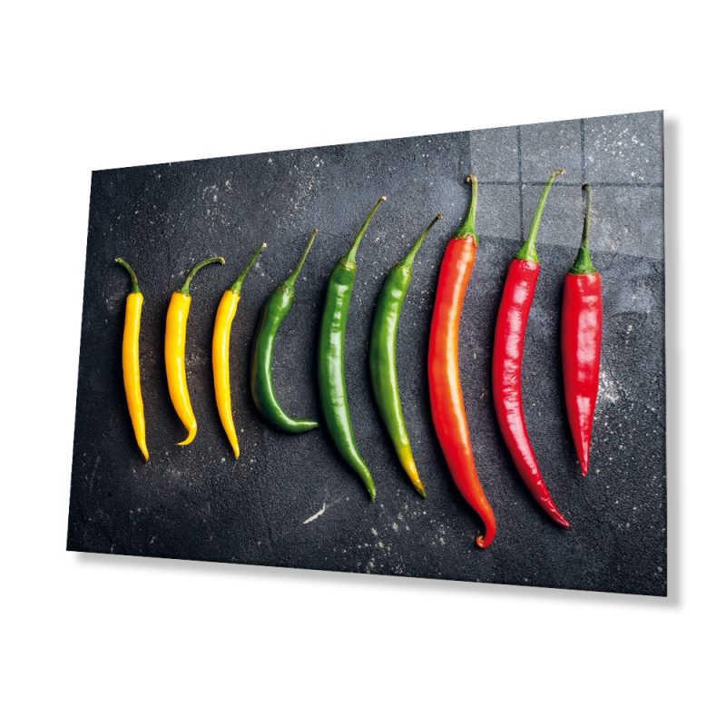 Renkli Biberler Cam Tablo