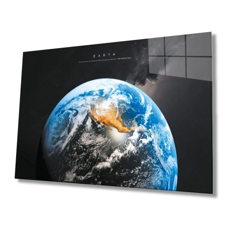 Dünya Haritası 90 Cam Tablo