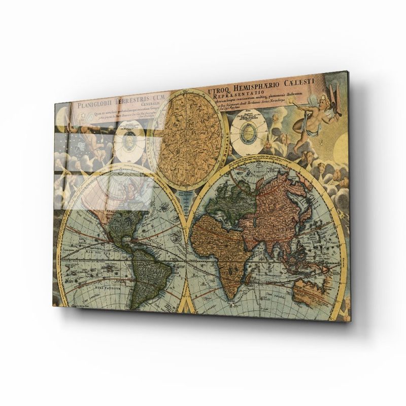 Dünya Haritası 67 Cam Tablo