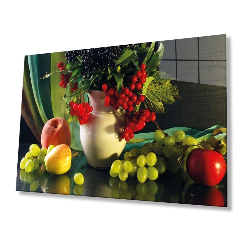 Meyveler Cam Tablo 4mm Dayanıklı Temperli Cam