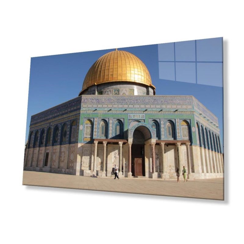 Kubbet'üs Sahra Dini Cam Tablo 4mm Dayanıklı Temperli Cam