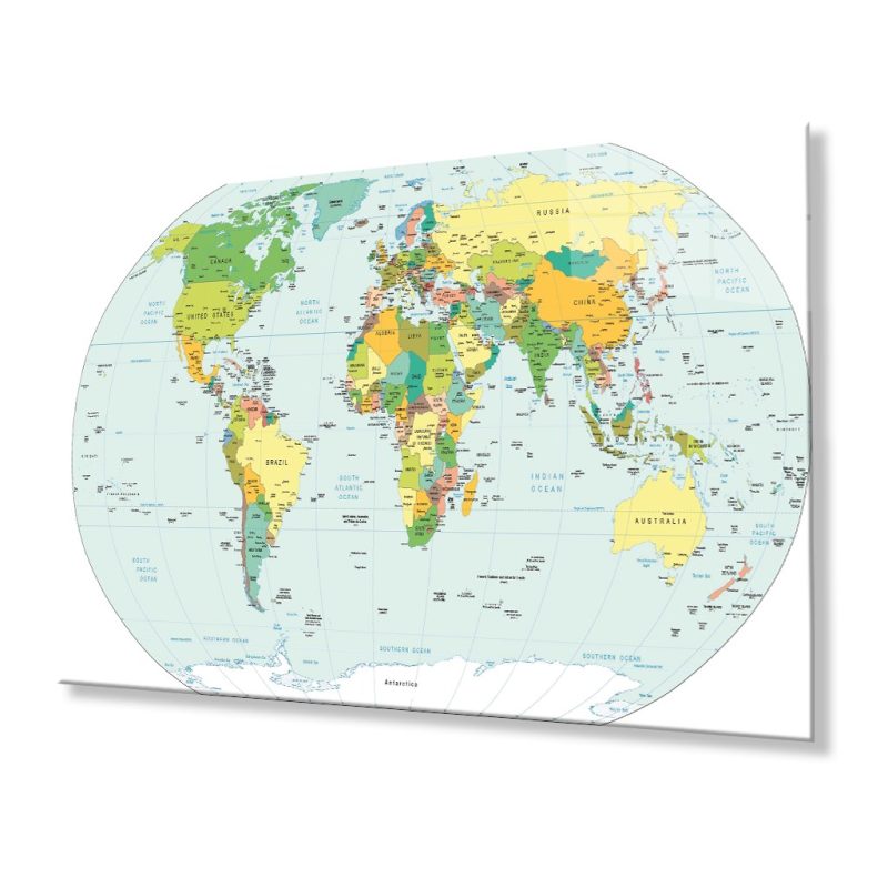 Dünya Haritası 4 Cam Tablo