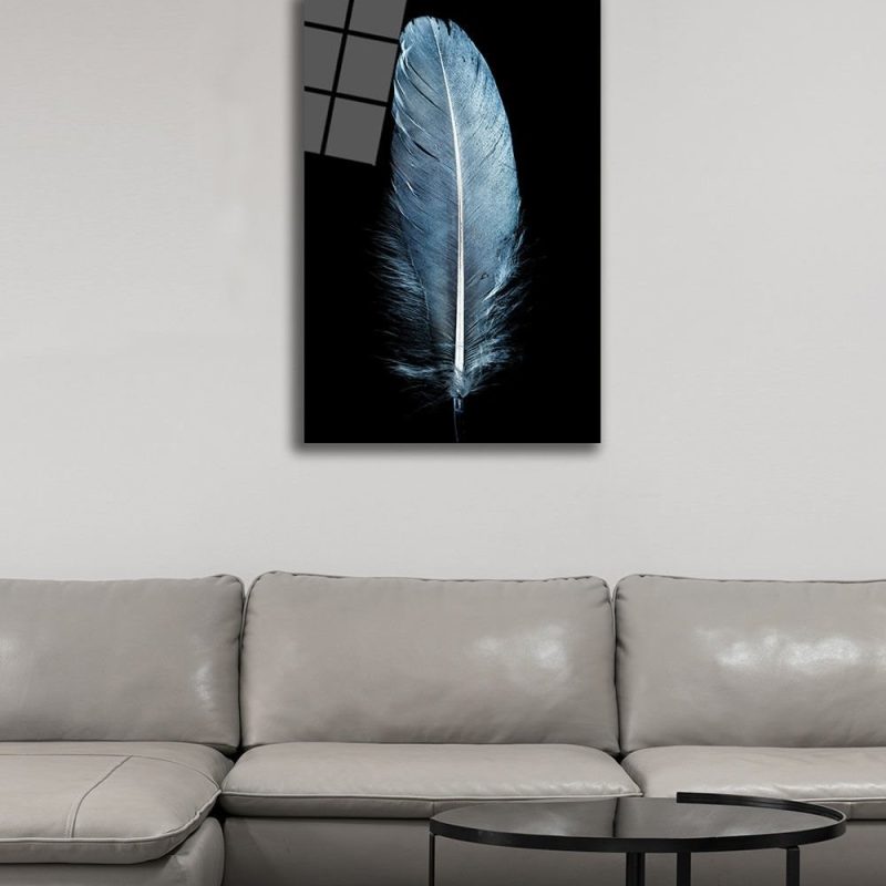 Mavi Tüy Temperli Cam Tablo