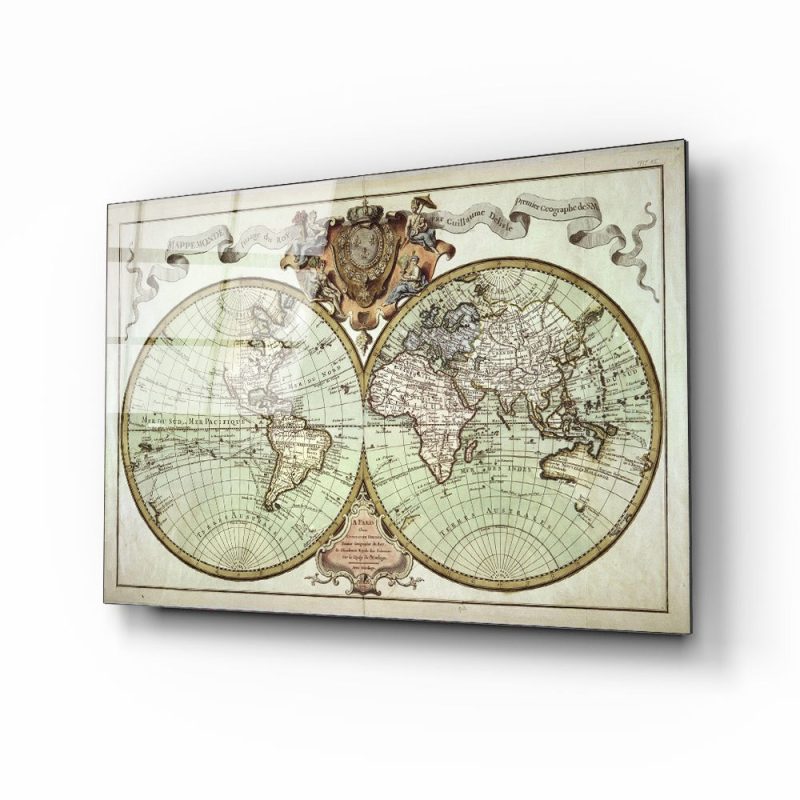 Dünya Haritası 49 Cam Tablo