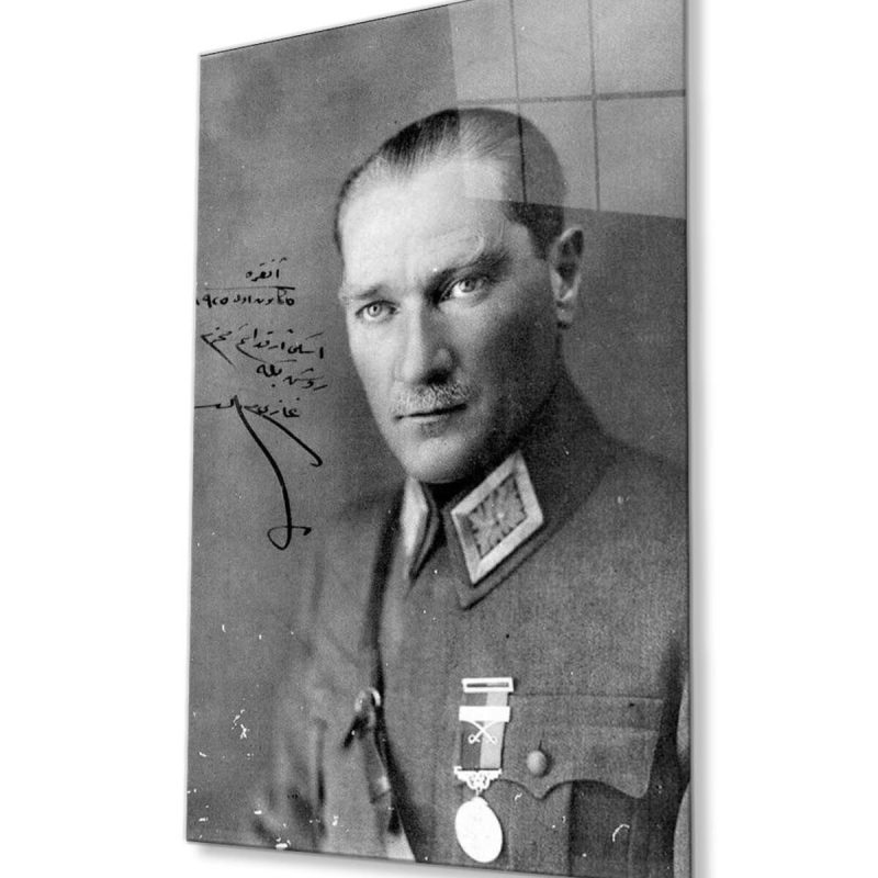 Atatürk Cam Tablo 4mm Dayanıklı Temperli Cam, Atatürk Glass Wall Art