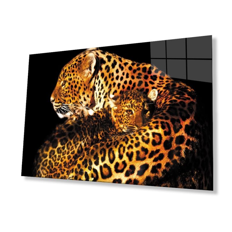Jaguar Hayvan Cam Tablo 4mm Dayanıklı Temperli Cam