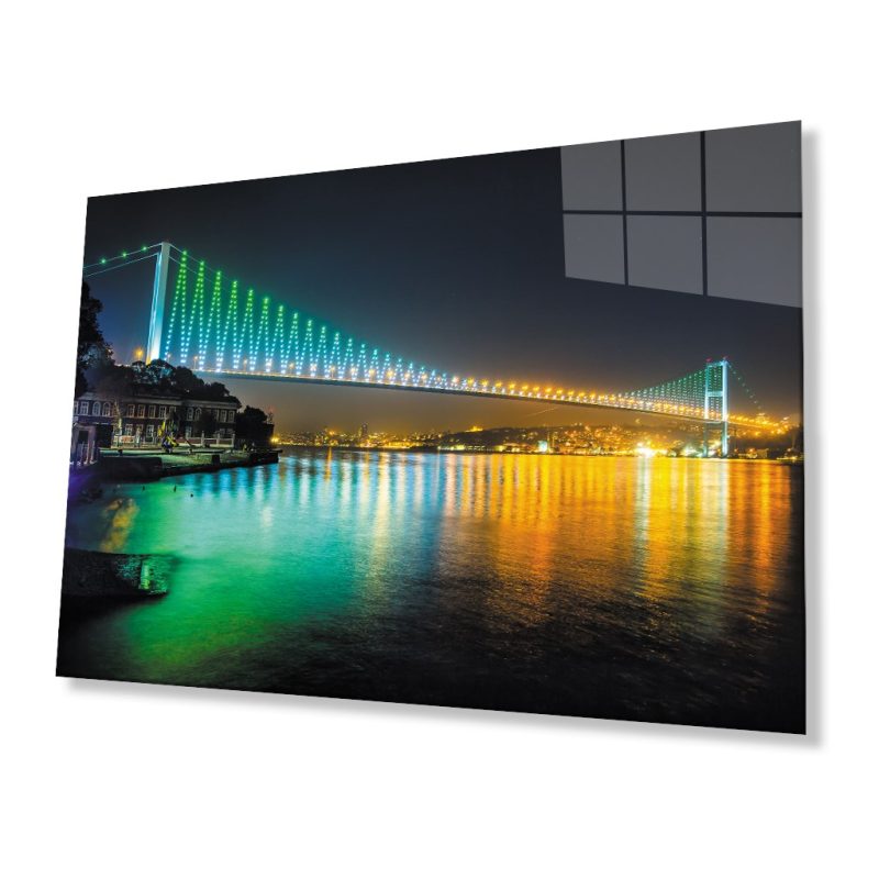 İstanbul Boğazı Manzara 4mm Dayanıklı Cam Tablo Temperli Cam