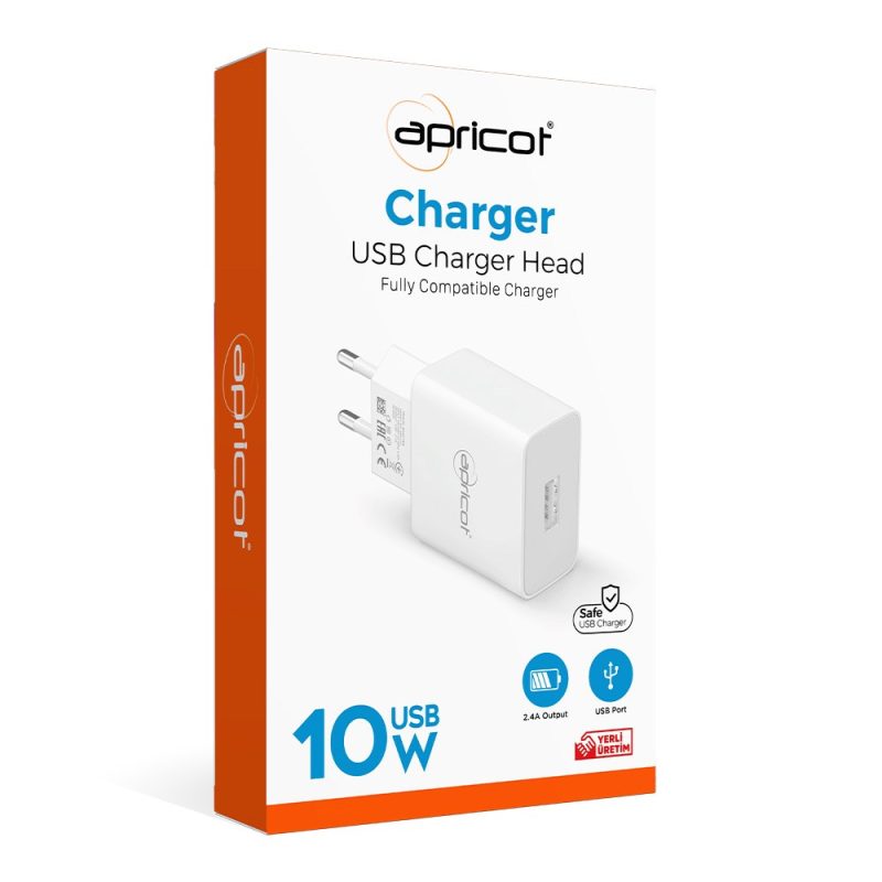 Apricot APC-U210 2.4A Beyaz Ev Şarj Adaptörü