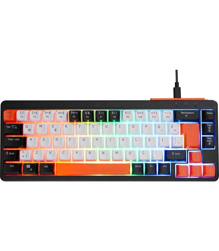 Acer eMachines EAK810 Bej/Siyah/Turuncu USB Rainbow Aydınlatmalı Mini Q Standart Klavye