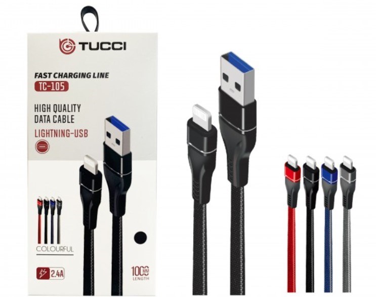 Tucci TC-105 2.4A 1M Lightning Şarj Kablosu