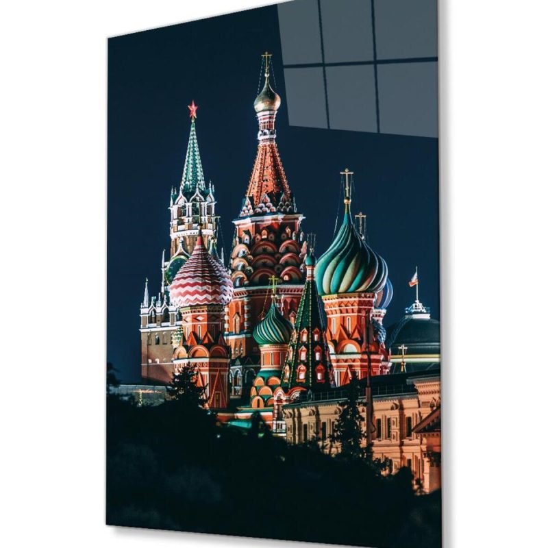 Moskova Cam Tablo 4mm Dayanıklı Temperli Cam, Moscow Glass Wall Decor
