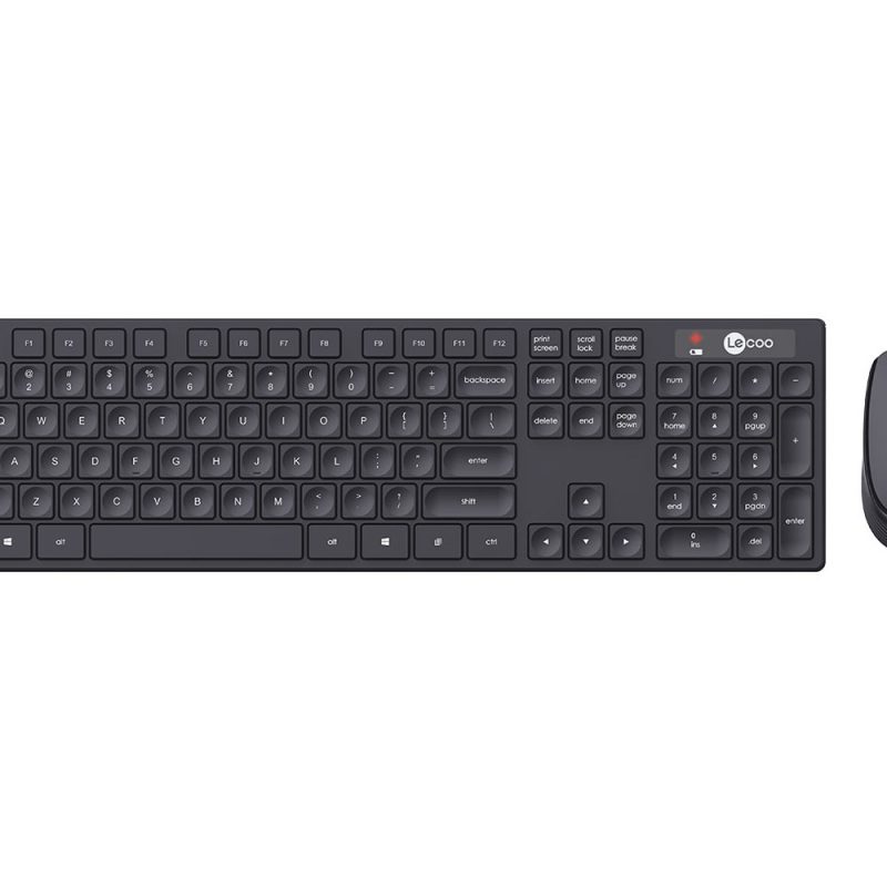 Lenovo Lecoo KM2001 Kablosuz Türkçe Siyah Q Klavye & Mouse Set