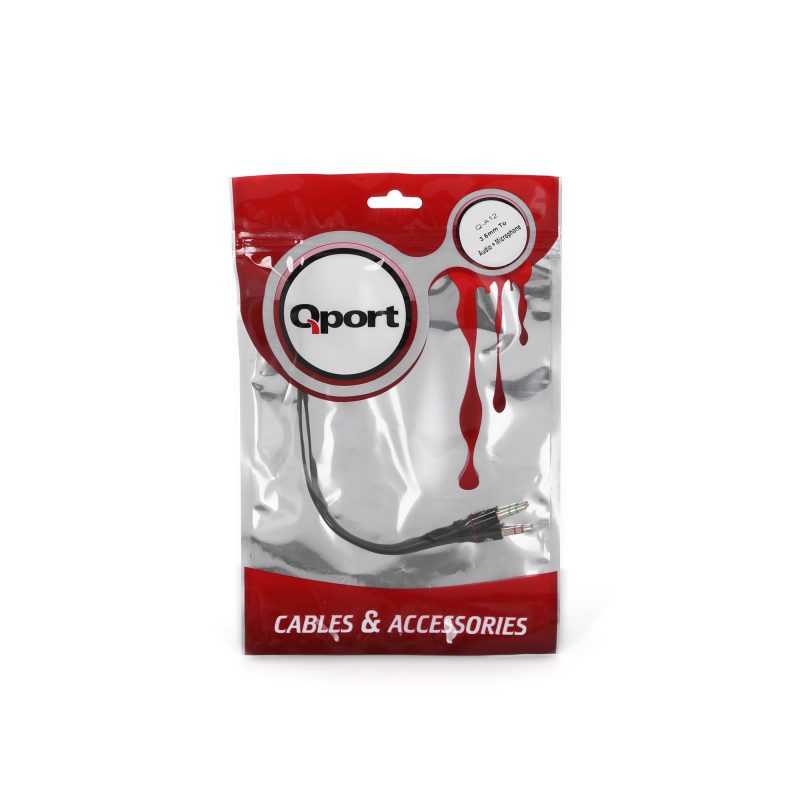 Qport Q-A12 3.5mm to Audio + Mic 15Cm Kulaklık Çevirici