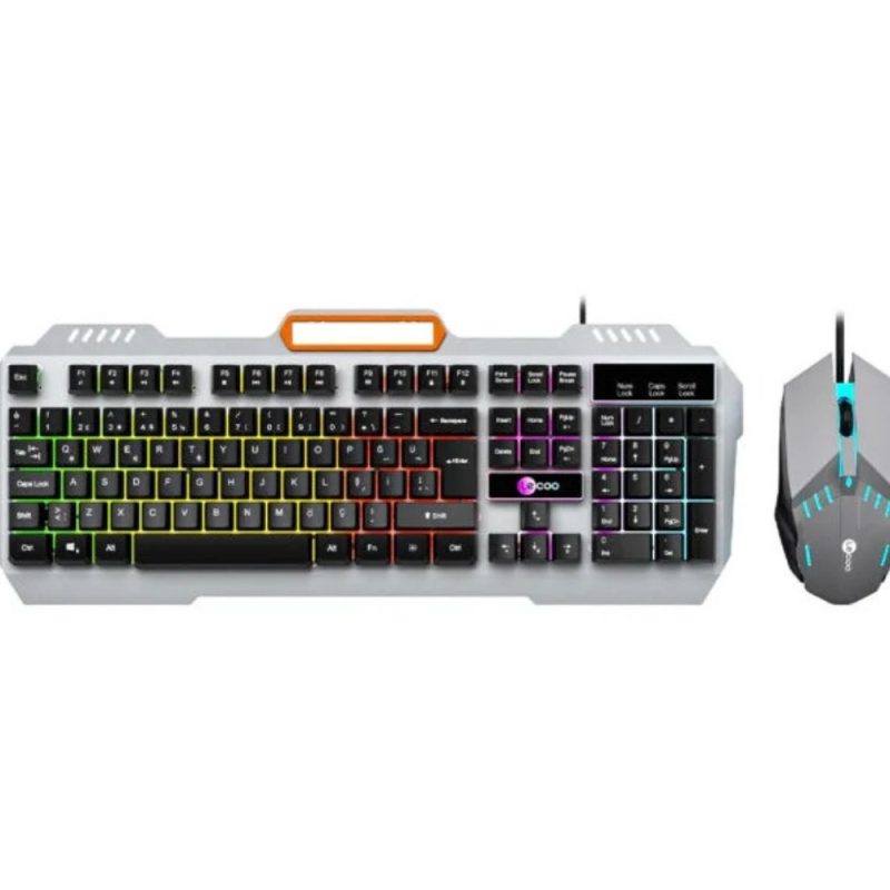Lecoo CM107 USB Kablolu Rainbow Aydınlatmalı Türkçe Q Oyuncu Klavye & Mouse Seti Siyah