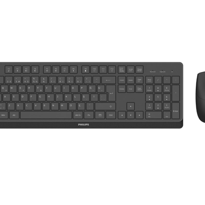 Philips SPT6368B Kablosuz Türkçe Q Klavye & Mouse Set Siyah