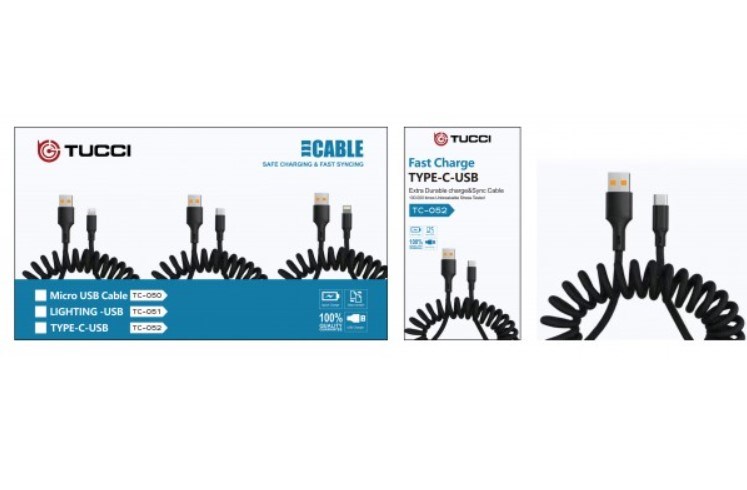 Tucci TC-052 Spiralli Type-C Şarj Kablosu