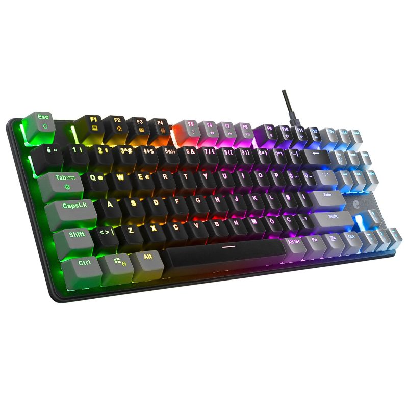 Acer eMachines EAK87 Siyah/Gri USB RGB Backlight RED SWITCH Mekanik Q 87 Tuşlu TKL Gaming Klavye