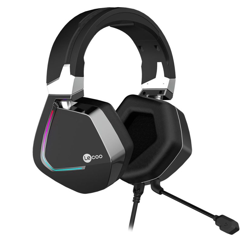 Lenovo Lecoo HT402 USB Surround 7.1 Kulak Üstü RGB LED Aydınlatmalı Siyah Kablolu Gaming Kulaklık