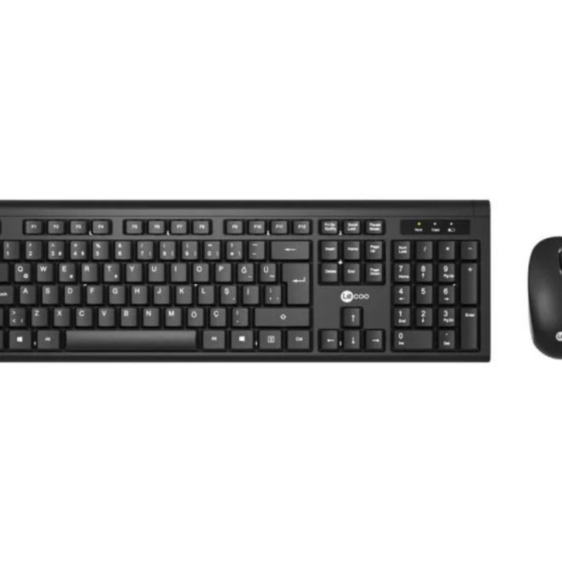 Lecoo KW200 Kablosuz Türkçe Q Klavye & Mouse Set Siyah