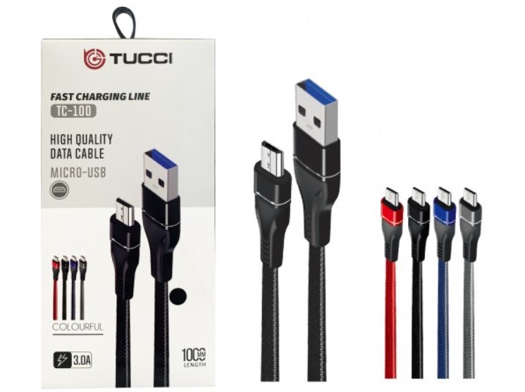 Tucci TC-100 3A 1M Micro USB Şarj Kablosu