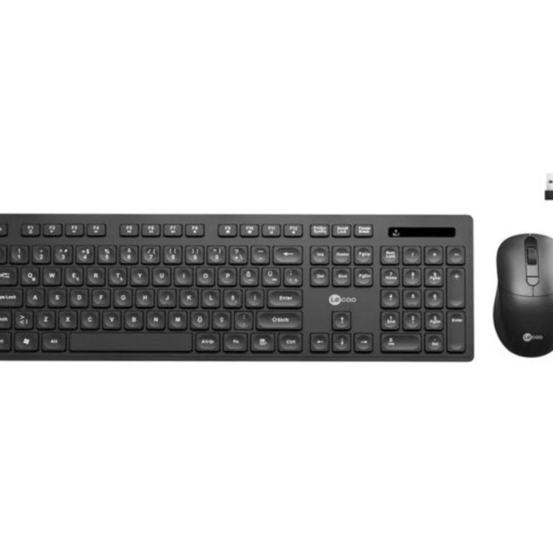 Lenovo Lecoo KW201 Kablosuz Türkçe Siyah Q Klavye & Mouse Set