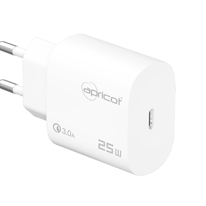 Apricot APC-U425 25W PD Beyaz Hızlı Ev Şarj Adaptörü