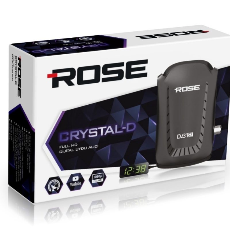 Rose CRYSTAL-D Full HD, WiFi, Youtube, Çanaksız TV İzleme HD Dijital Uydu Alıcı