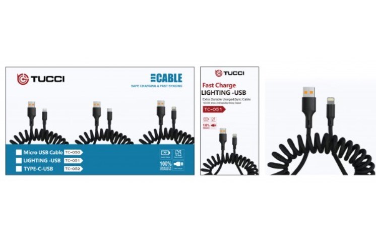 Tucci TC-051 Spiralli Lightning Şarj Kablosu