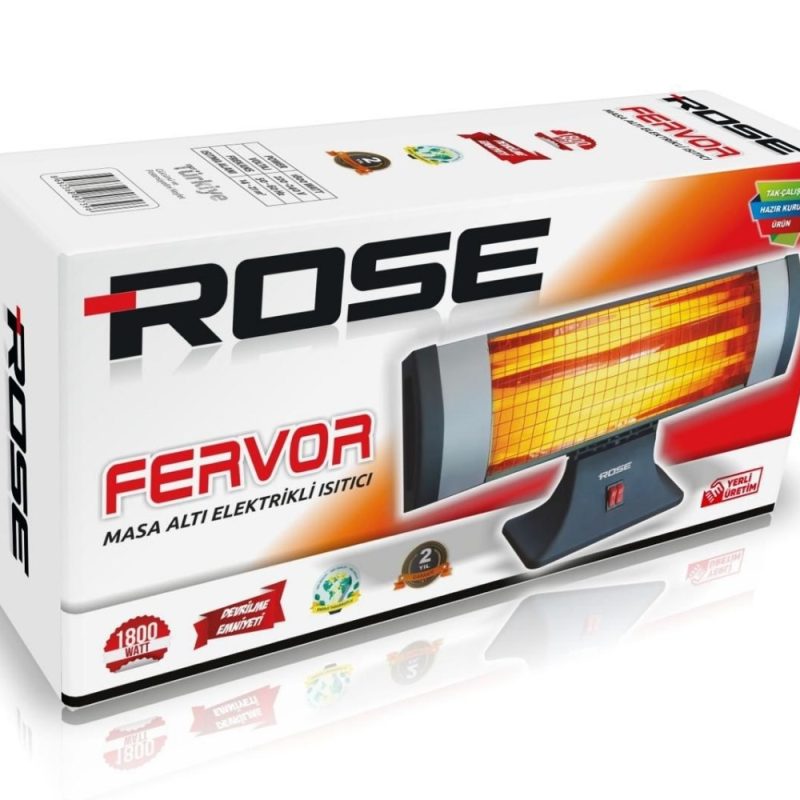 Rose Fervor 1800 Watt Devrilme Emniyetli Tak Çalıştır Masa Altı Elektrikli Soba