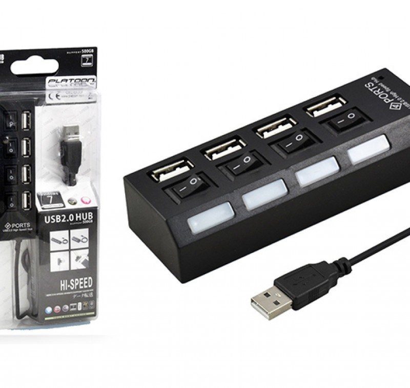Platoon PL-5714 Anahtarlı 2.0 4 Port Usb Çoklayıcı