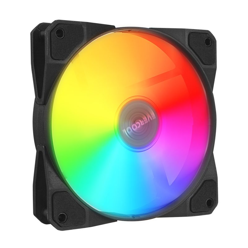 Evercool F12 38CFM 1200RPM 12cm Rainbow 3P+4P Molex Soketli Siyah Kasa Fanı