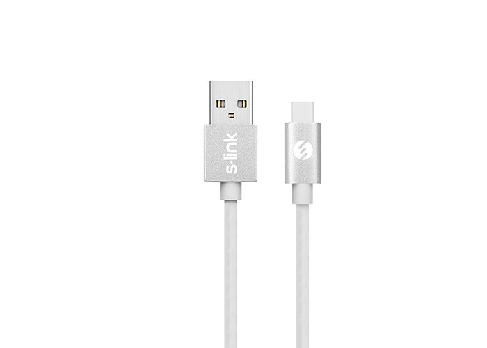 S-link Swapp SW-C790 2A Type-C Akıllı Telefonlar 1m Beyaz Data + Şarj Kablosu
