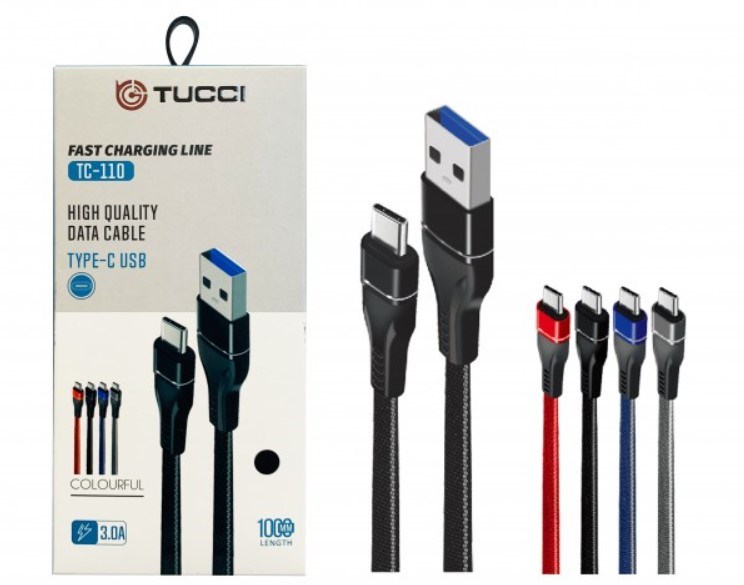 Tucci TC-110 3A 1M Type-C Şarj Kablosu