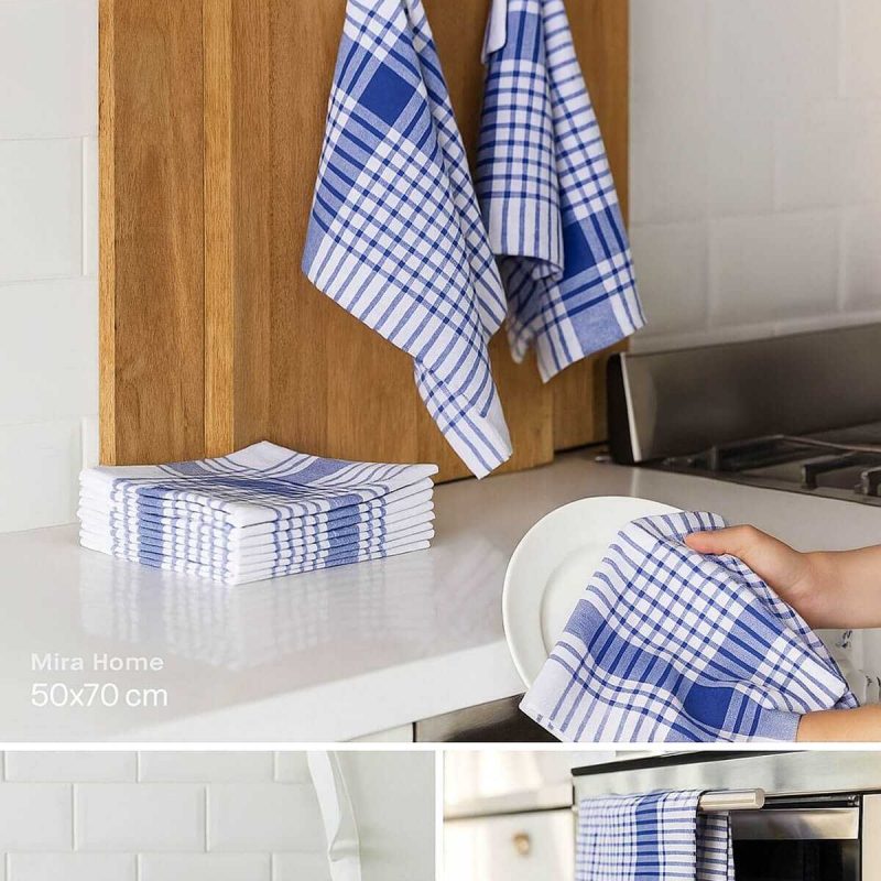 10 lu Lüks Bulaşık Kurulama Bezi ve Mutfak Peçetesi 50x70 Cm Daily Mavi