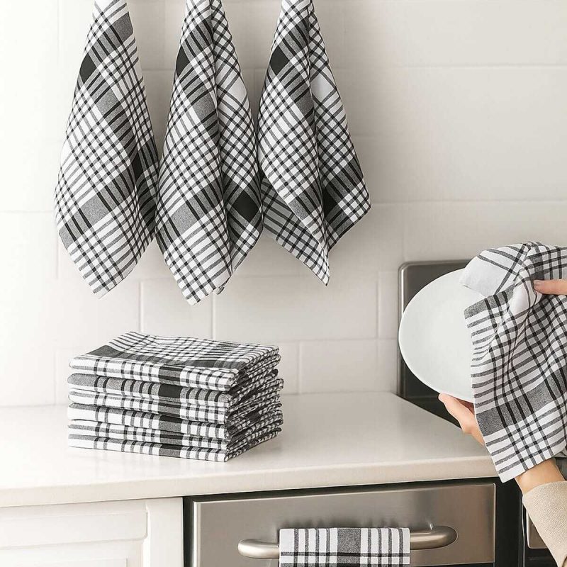 10 lu Lüks Bulaşık Kurulama Bezi ve Mutfak Peçetesi 50x70 Cm Daily Siyah