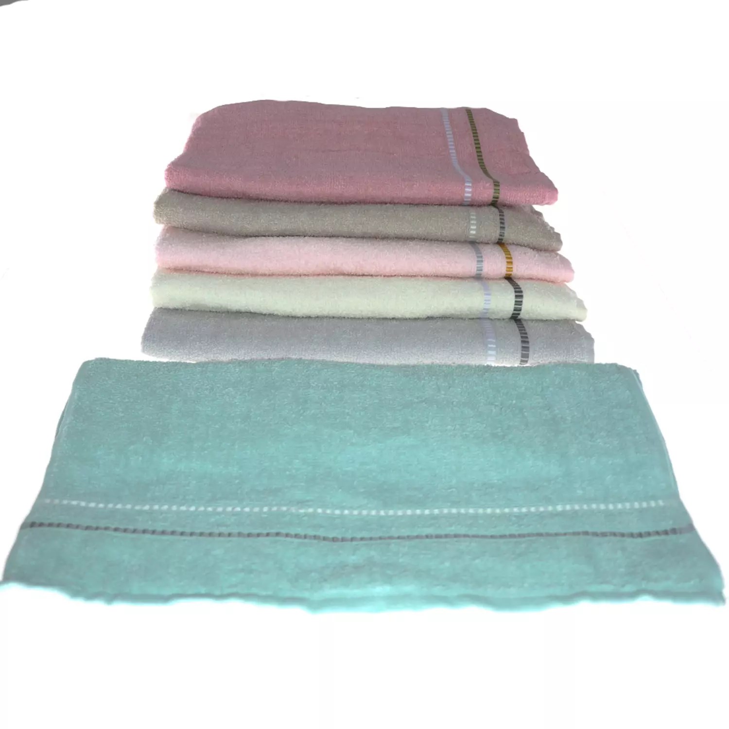 Havlu Bükle Jakarlı Dikme Bordür El Ve Yüz Havlu 45x80 cm 12 Adet