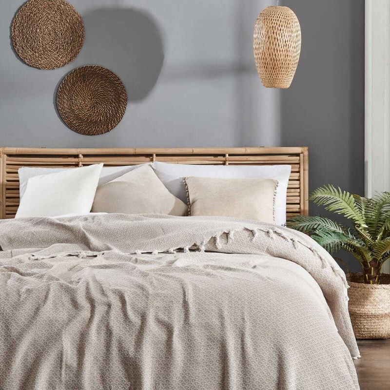 Çift Kişilik Yatak Pikesi Deniz Bej 200 x 230 Cm