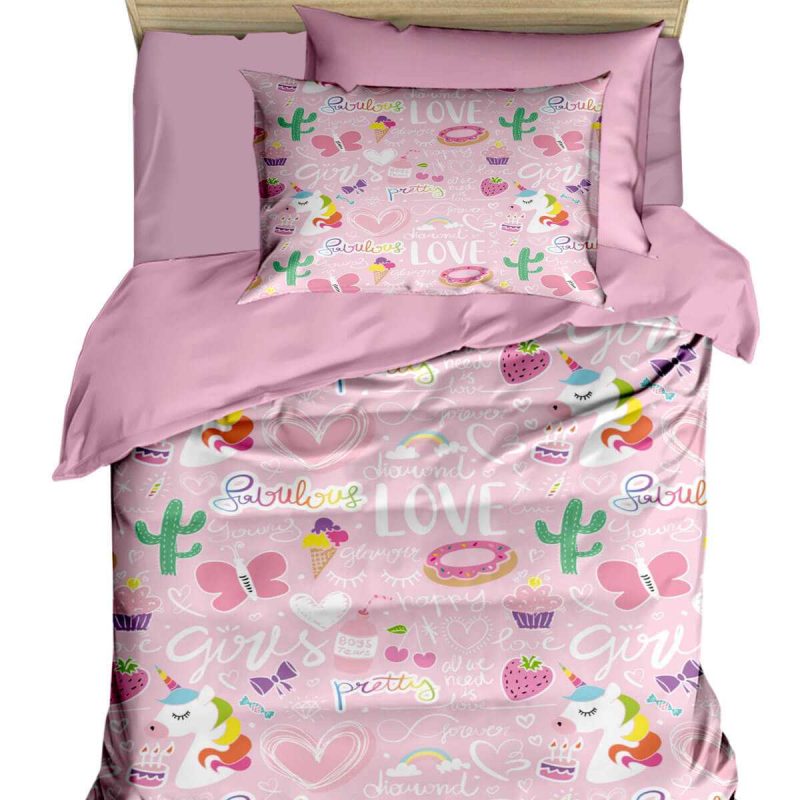 Dijital Baskılı 3d Pamuklu Yenidoğan Bebek Nevresim Takımı Girl Love